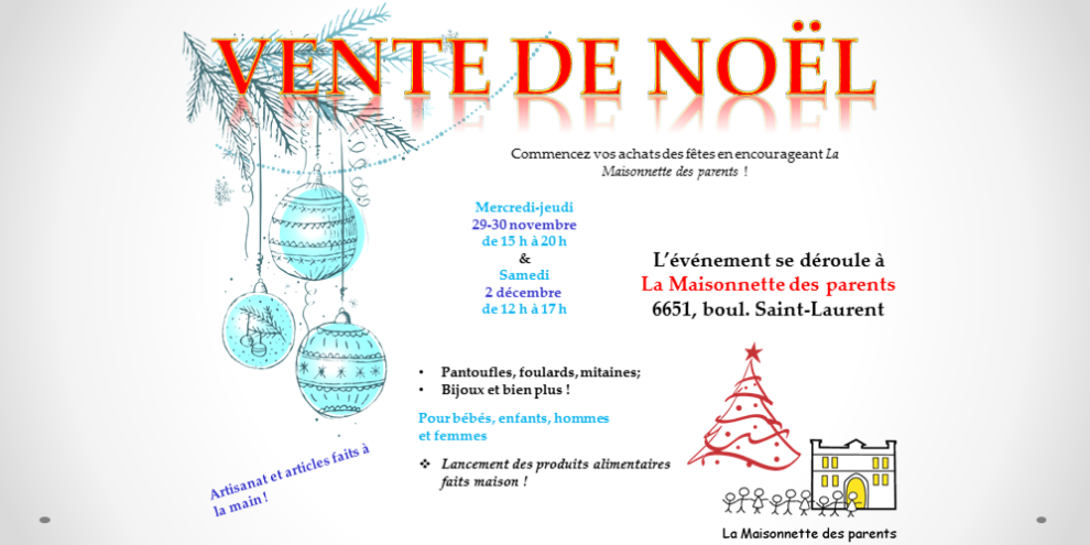Vente de Noël 2017