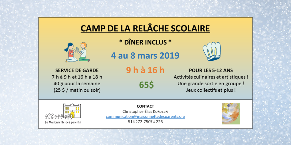 CAMP DE LA RELÂCHE SCOLAIRE_2019 – La MDP – PNG