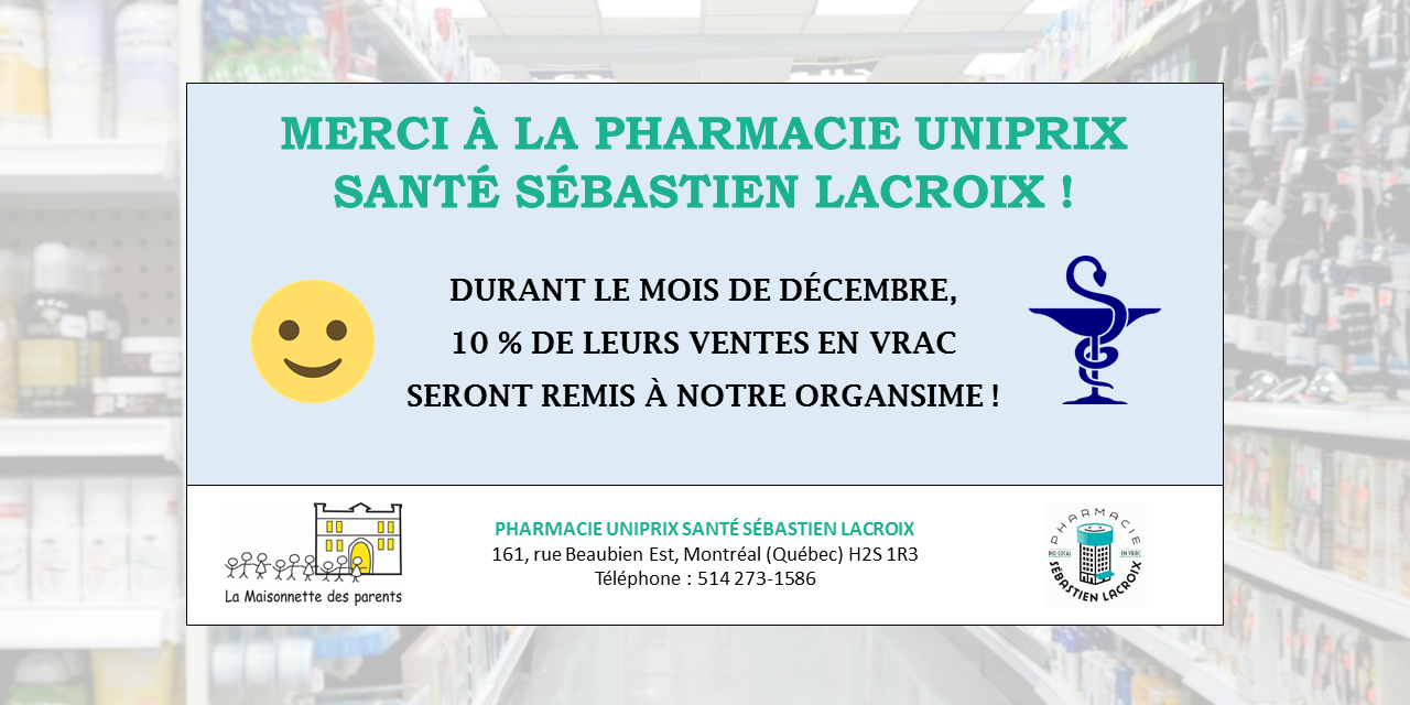AFFICHE_VF – Ventes en vrac en notre faveur_PHARMACIE SÉBASTIEN LACROIX – La MDP – PNG