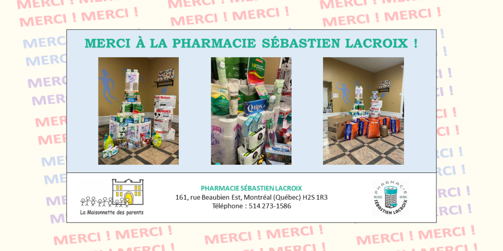 AFFICHE_VF – Dons de produits_PHARMACIE SÉBASTIEN LACROIX – La MDP – PNG