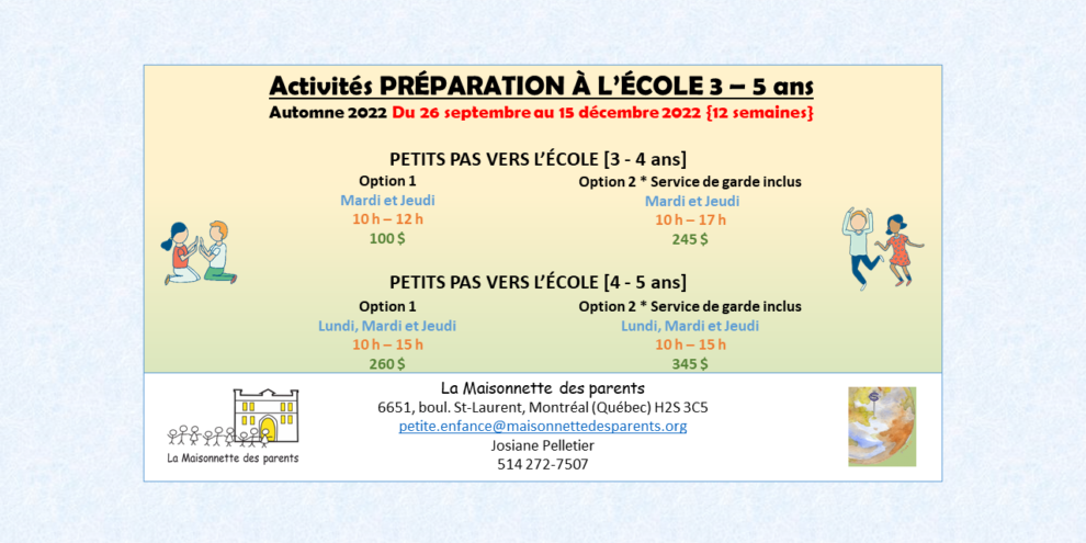 Affiche_PETITS PAS VERS L’ÉCOLE – Automne 2022 – La MDP – PNG